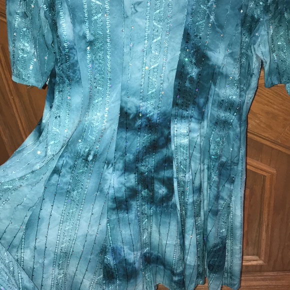 Sami & Jo Plus Turquoise dress with sequins - Picture 9 of 15